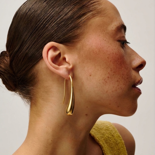 The Serenity Gold Drop Earring