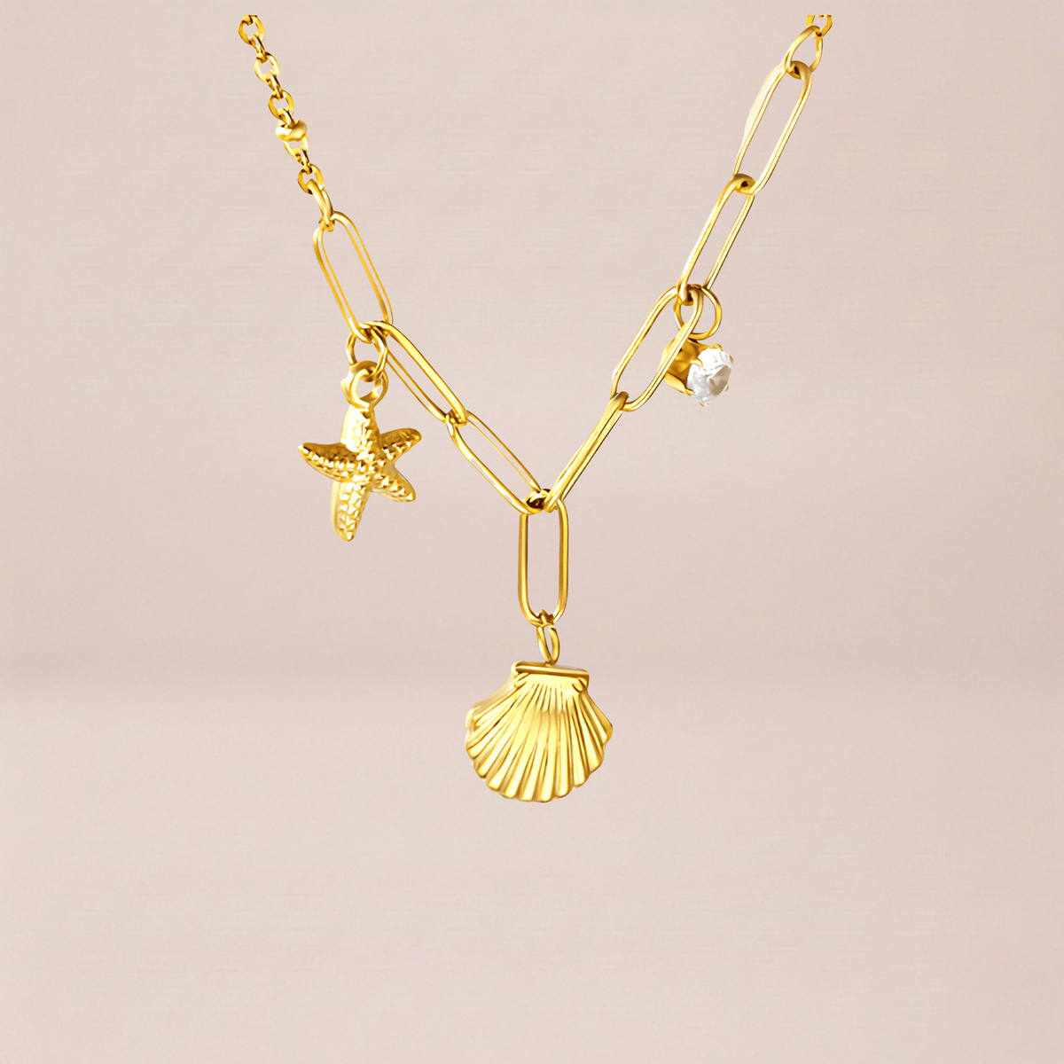 Coastal Charm Paperclip Necklace