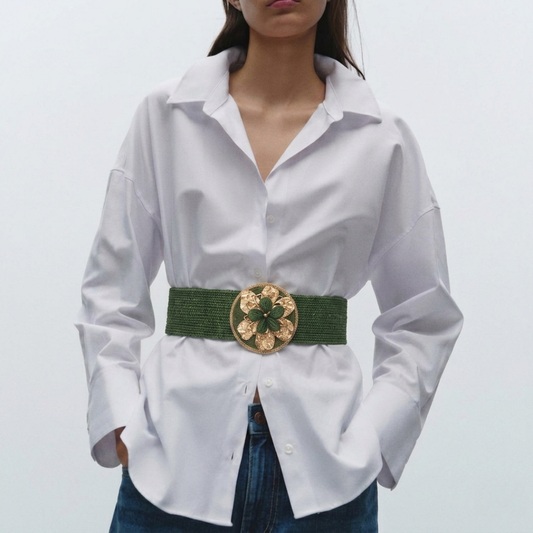 Emerald Clover Woven Belt