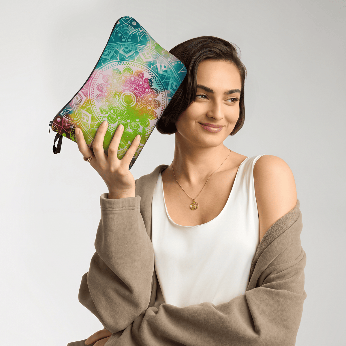 Verdant Kaleidoscope Cosmetic Pouch
