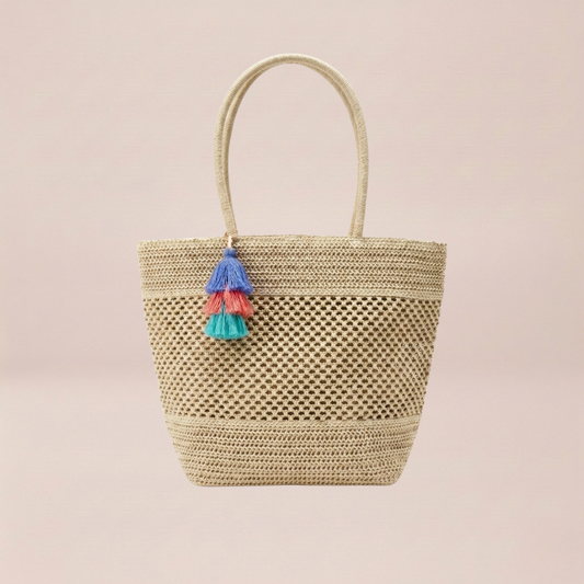 Coastal Breeze Woven Tote Bag