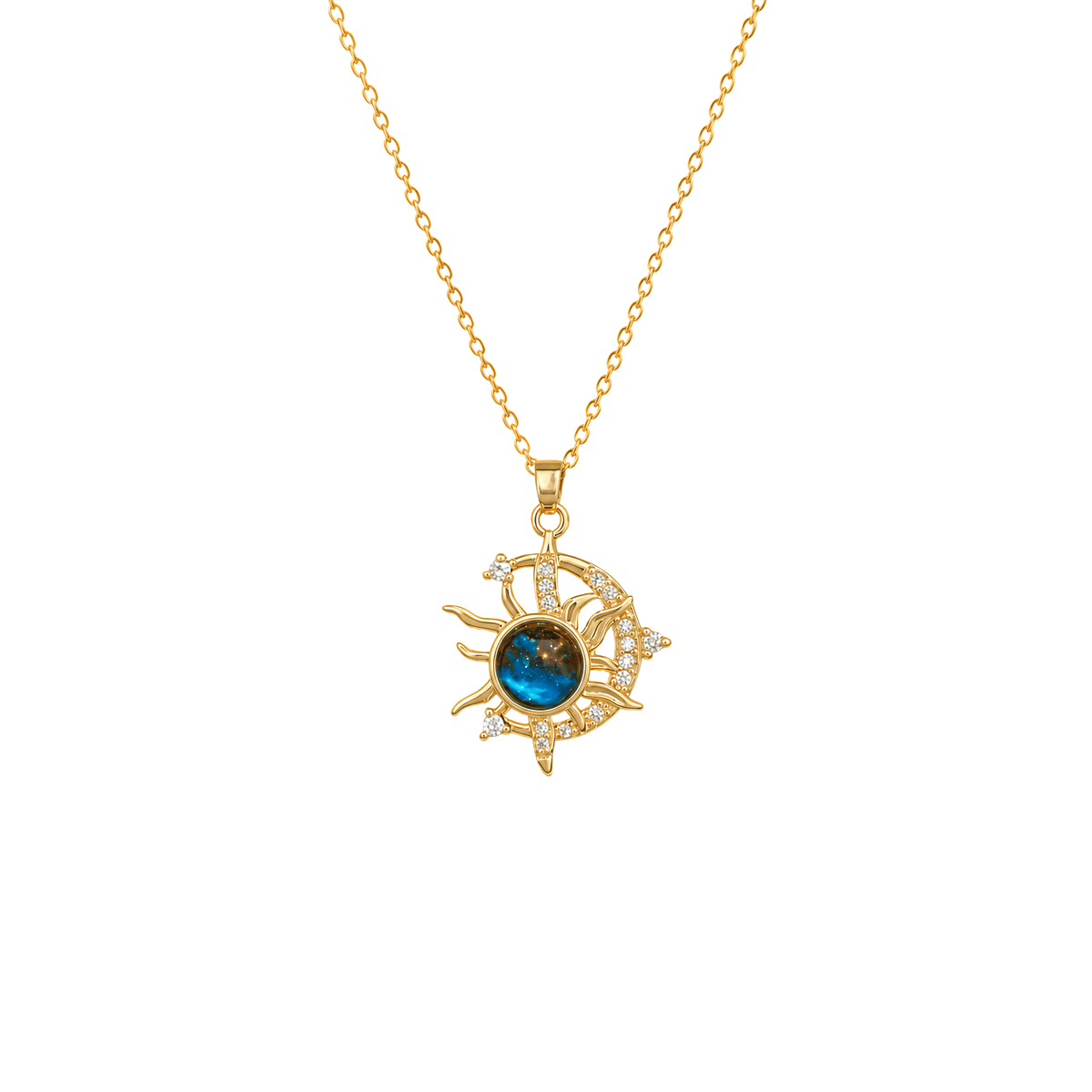 Celestial Sun & Moon Pendant Necklace