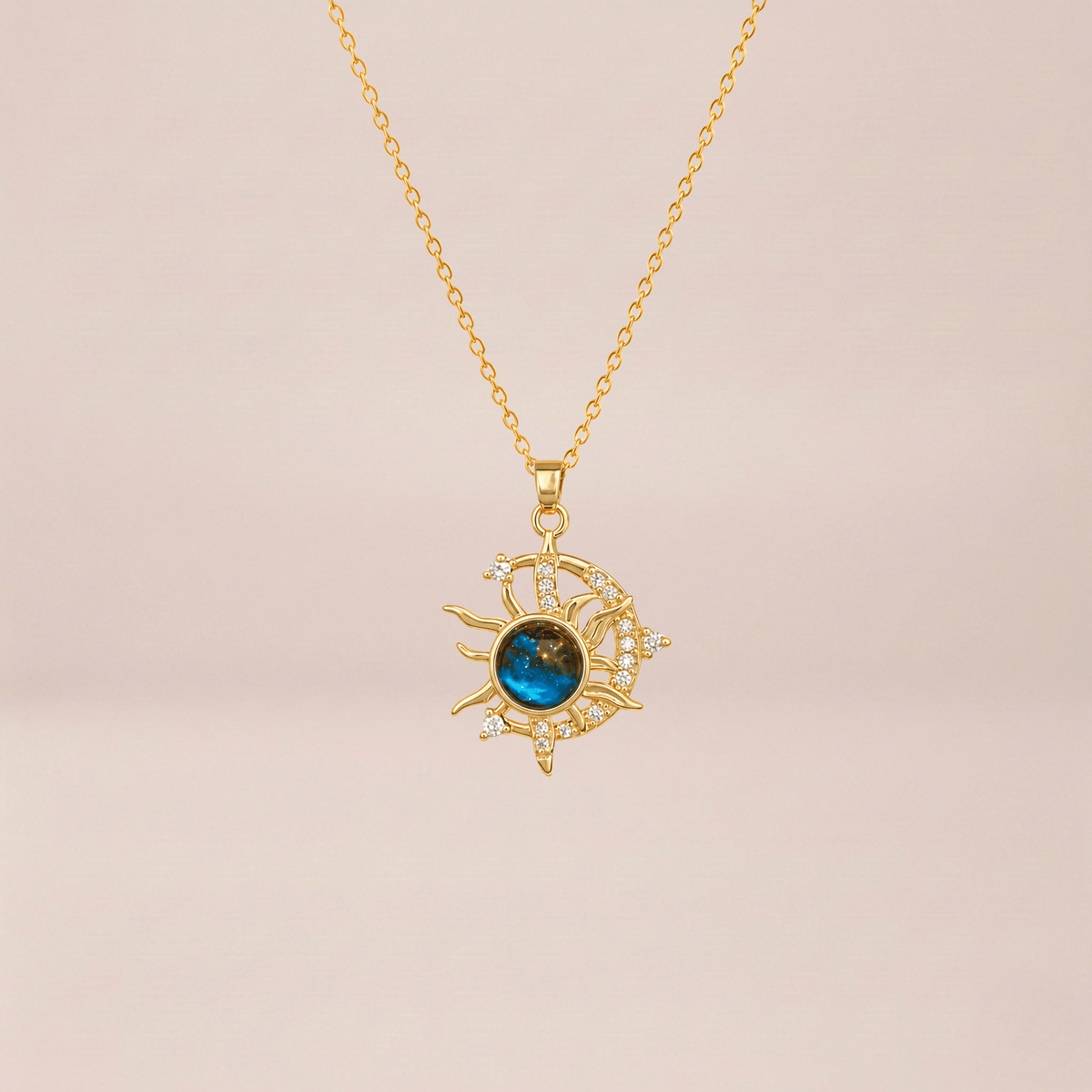 Celestial Sun & Moon Pendant Necklace