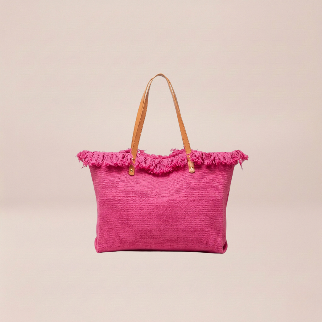 Vibrant Pink Fringe Tote