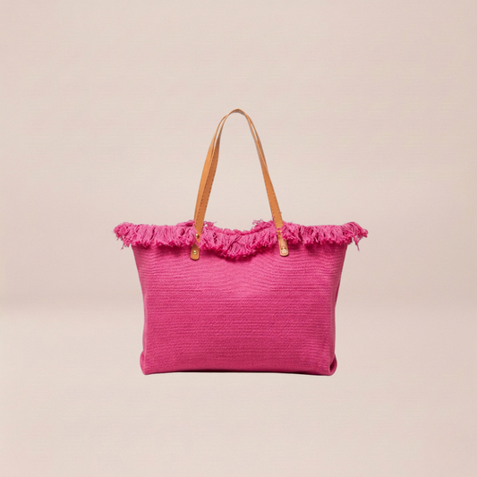 Vibrant Pink Fringe Tote