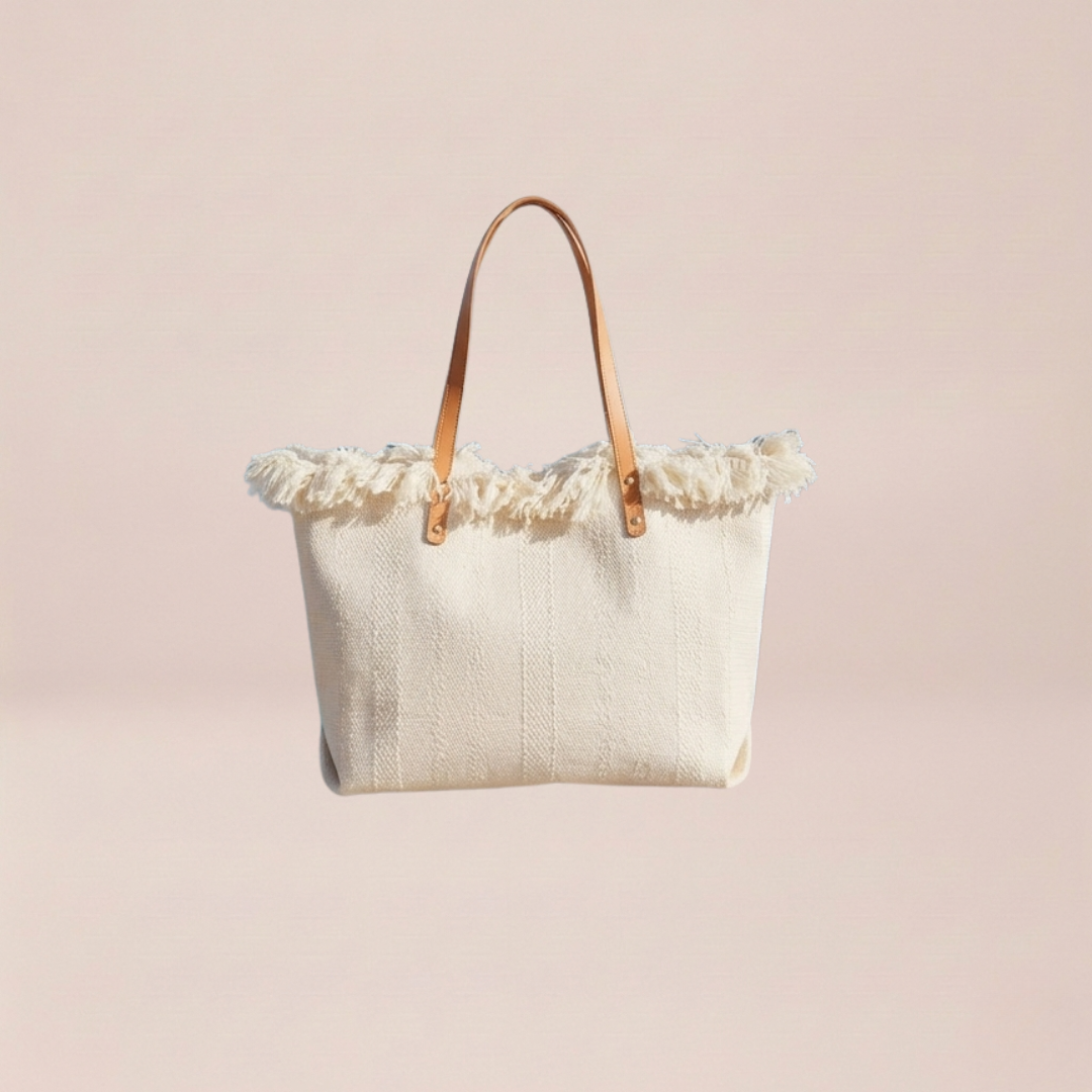 Natural Fringe Tote
