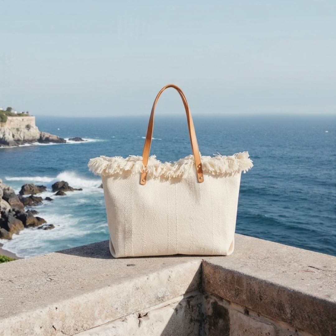 Natural Fringe Tote
