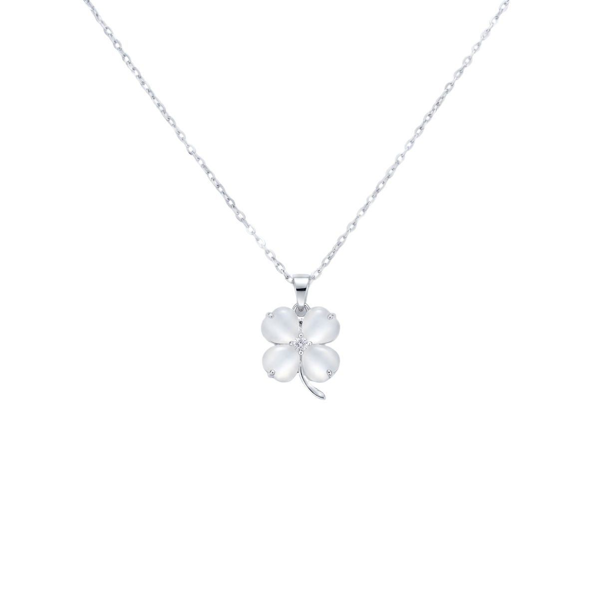 Mother-of-Pearl Clover Pendant Necklace