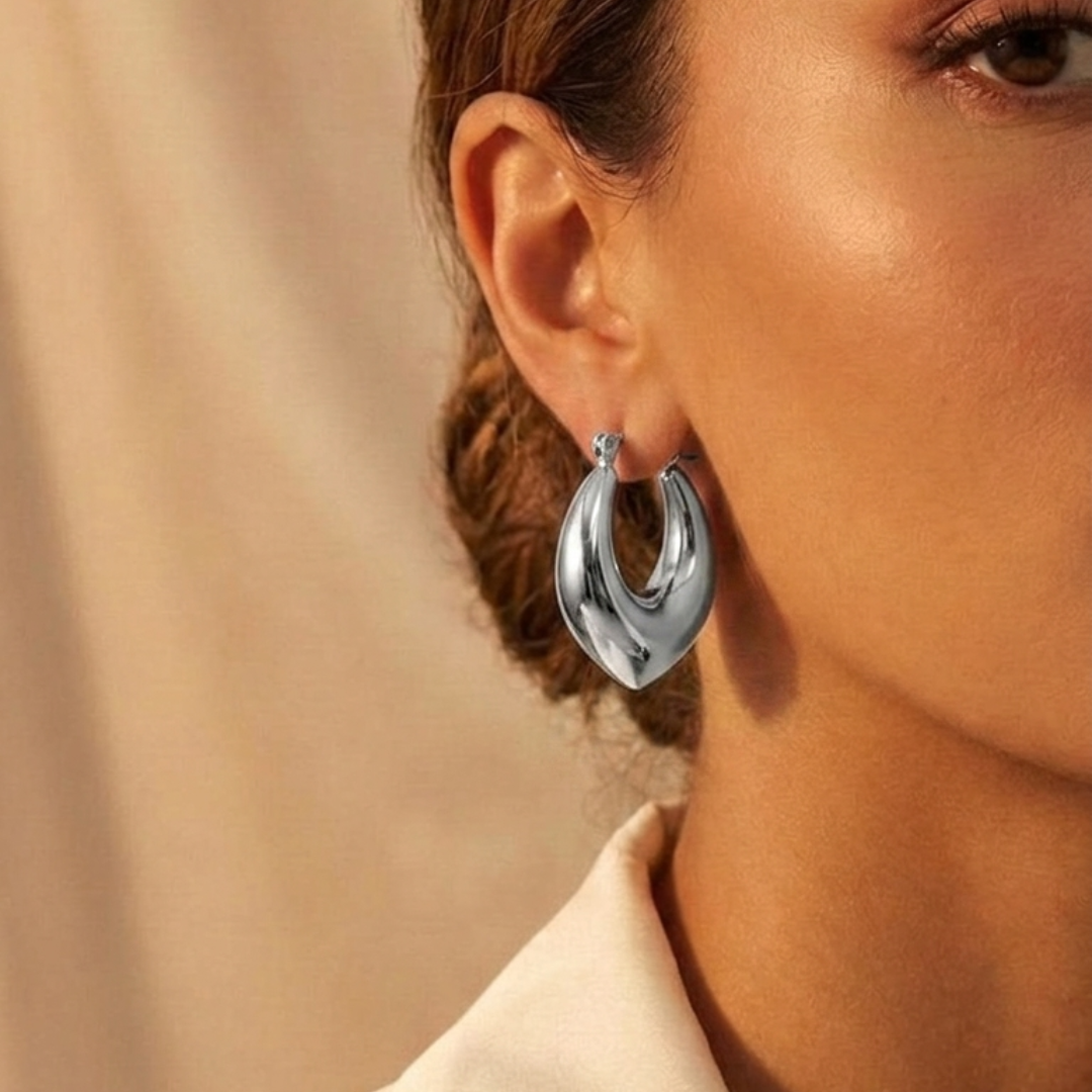 The Sculptural Teardrop Hoop