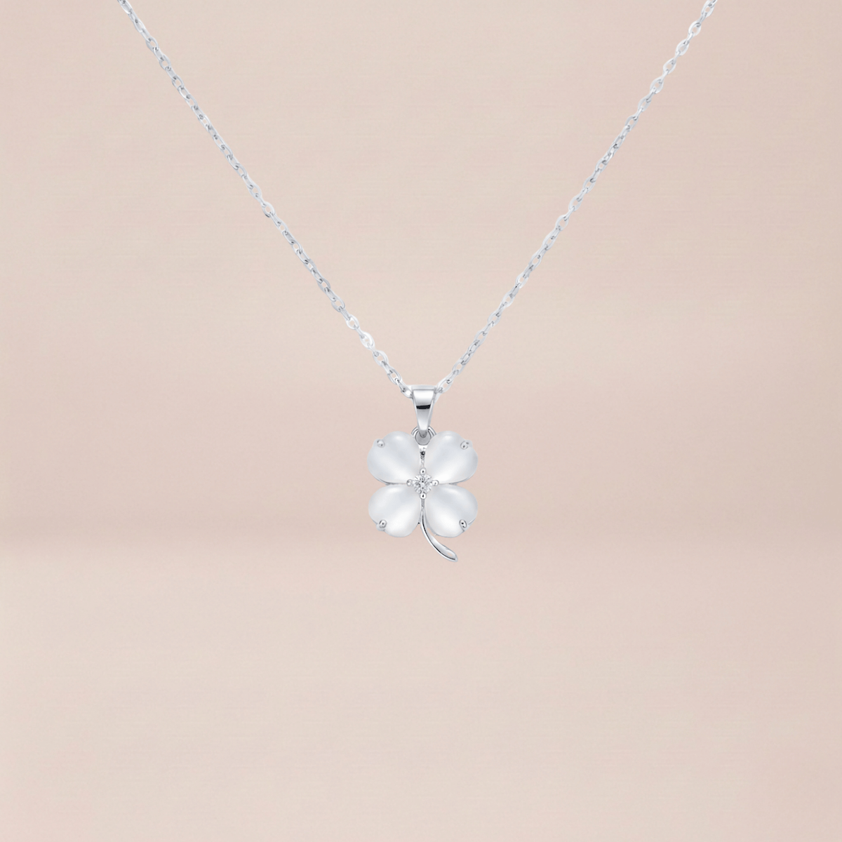 Mother-of-Pearl Clover Pendant Necklace
