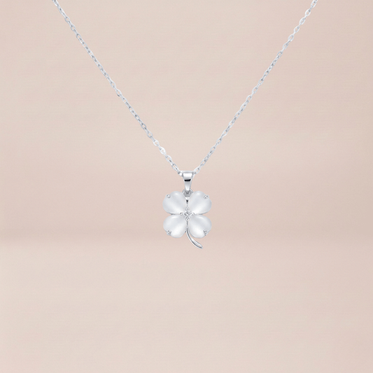 Mother-of-Pearl Clover Pendant Necklace