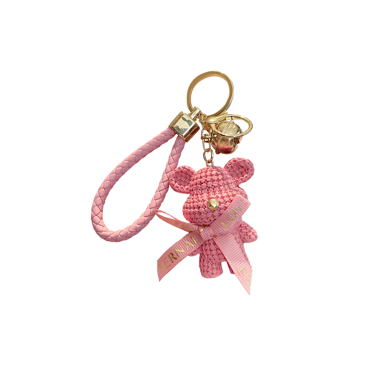 The Crocheted Bear Ribbon Keychain