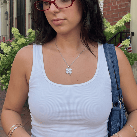 Mother-of-Pearl Clover Pendant Necklace