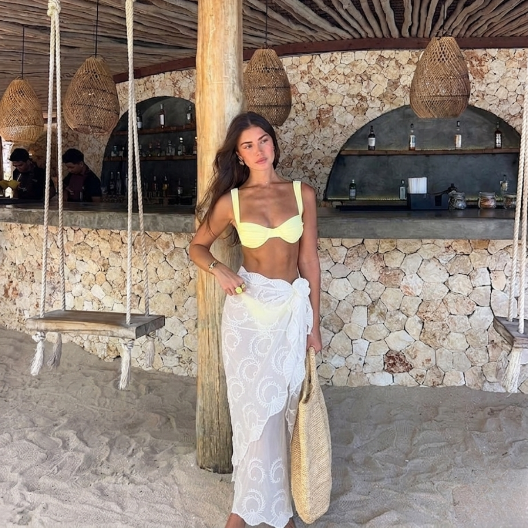 Embroidered Lace Wrap Skirt