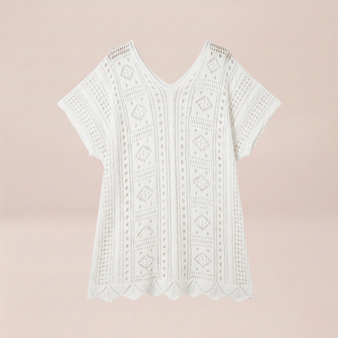 White Tie-Dye Beach Tunic