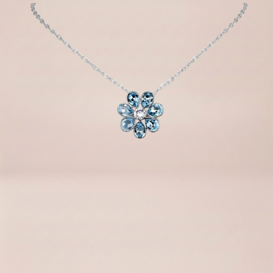 The Azure Bloom Crystal Pendant