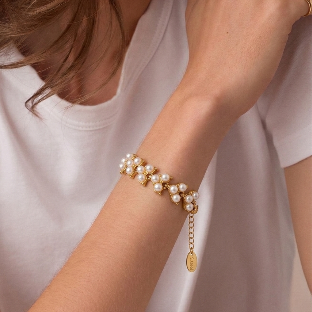 The Gilded Pearl Garland Bracelet