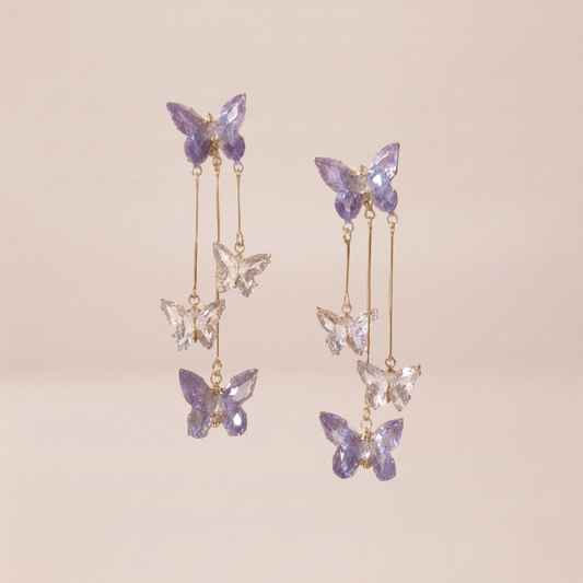 Cascading Butterfly Drop Earrings