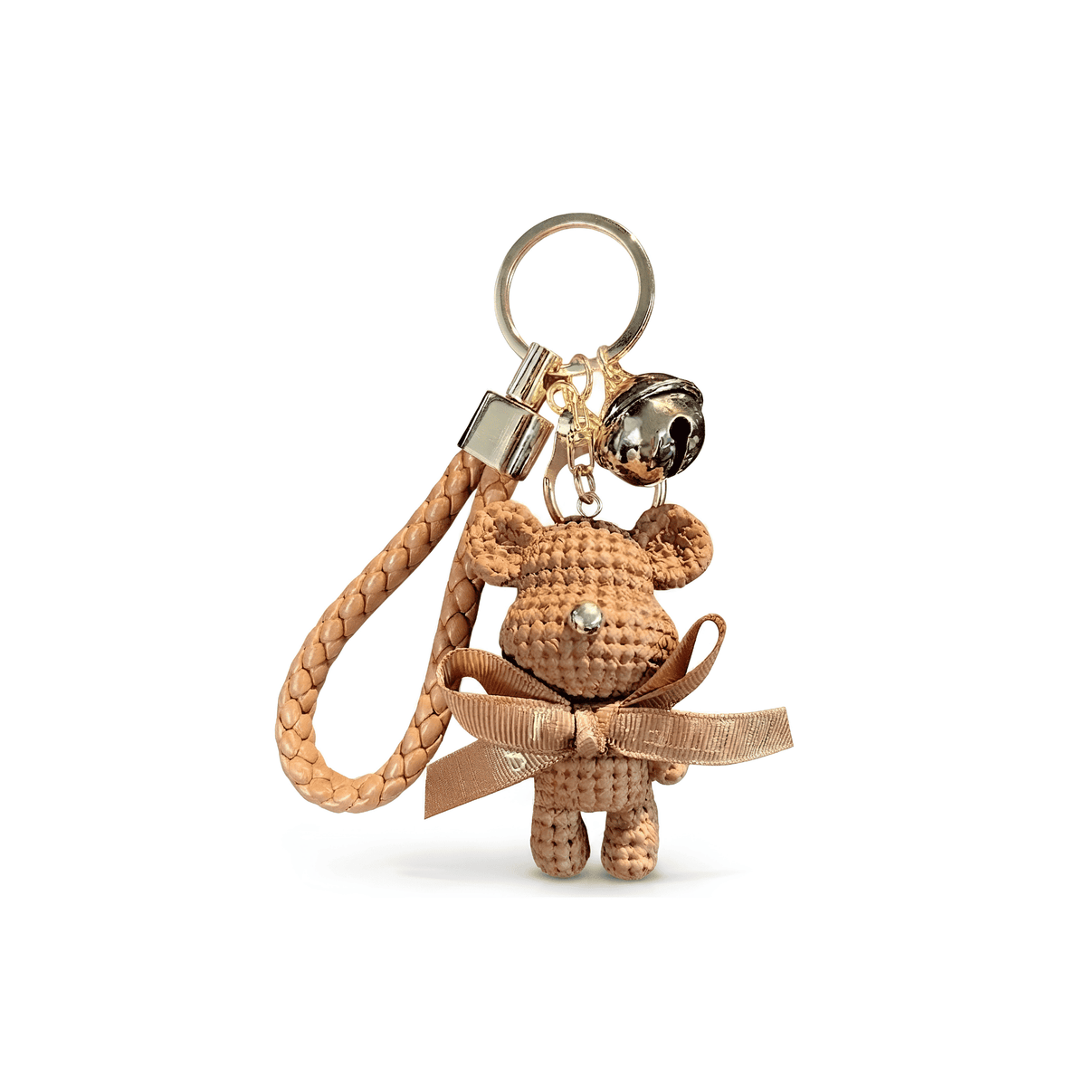 The Crocheted Bear Ribbon Keychain