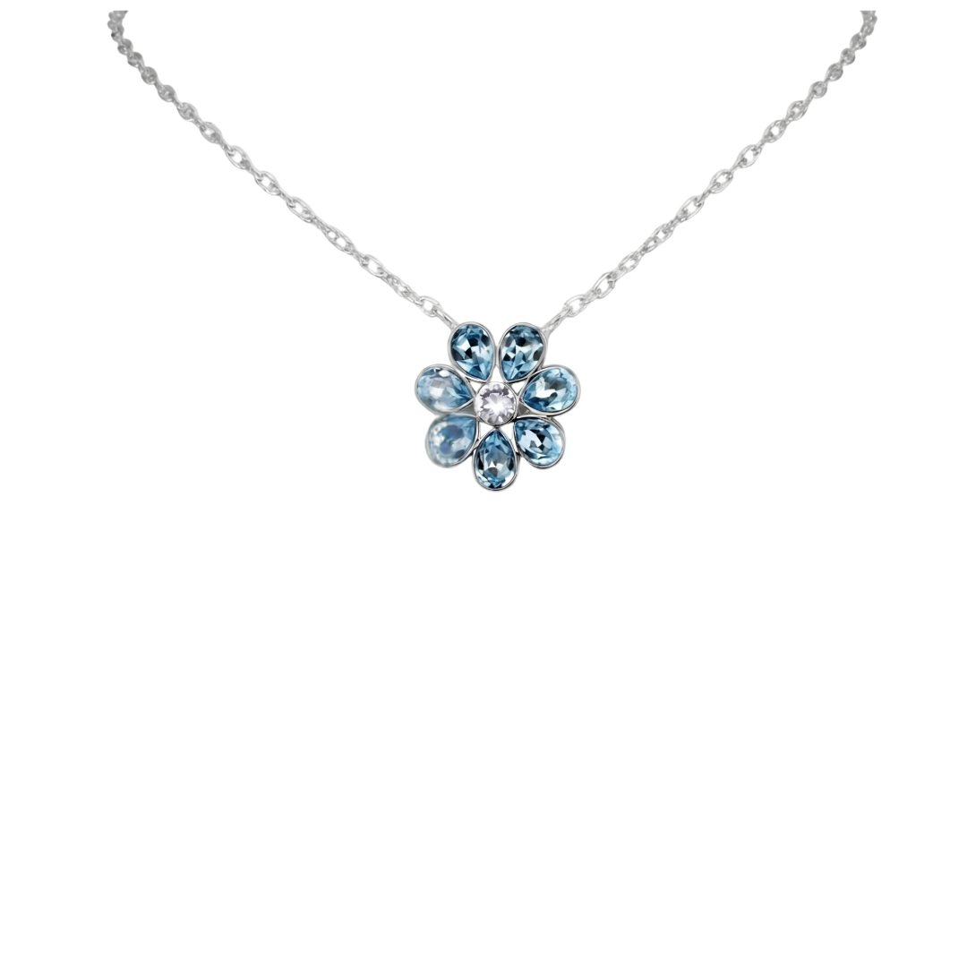The Azure Bloom Crystal Pendant