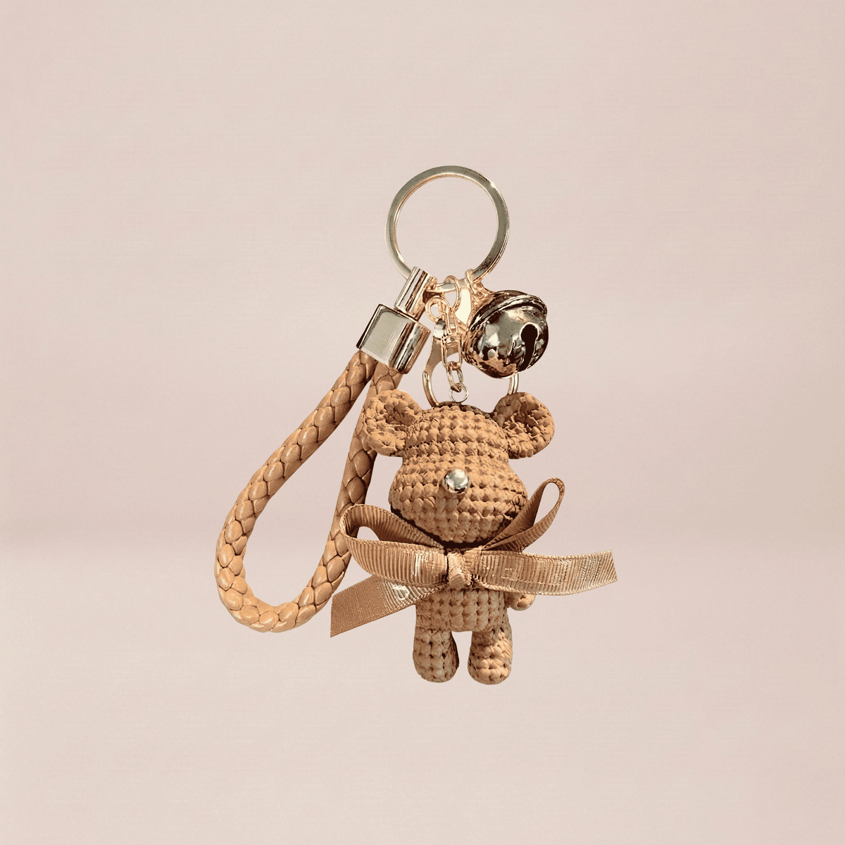 The Crocheted Bear Ribbon Keychain