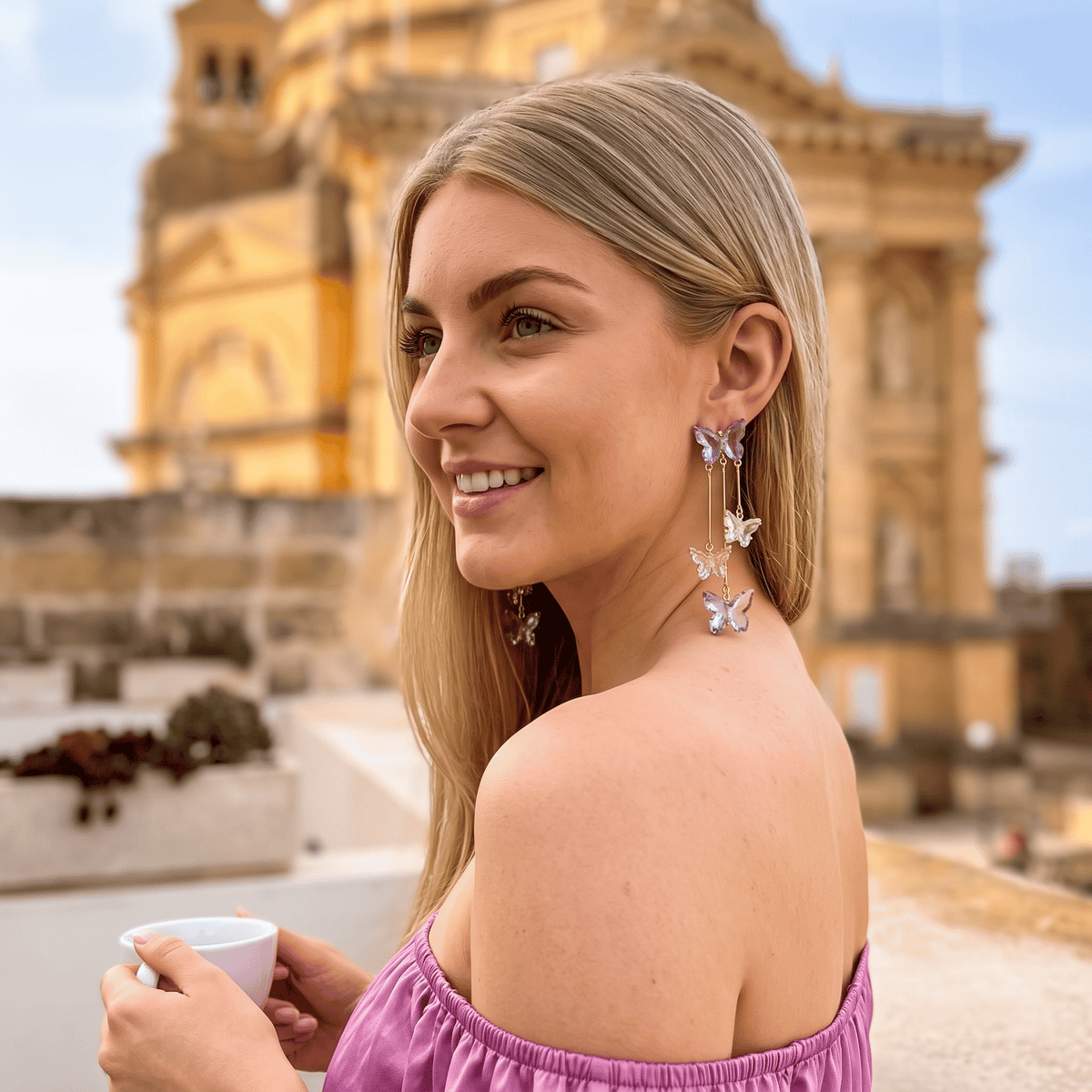 Cascading Butterfly Drop Earrings
