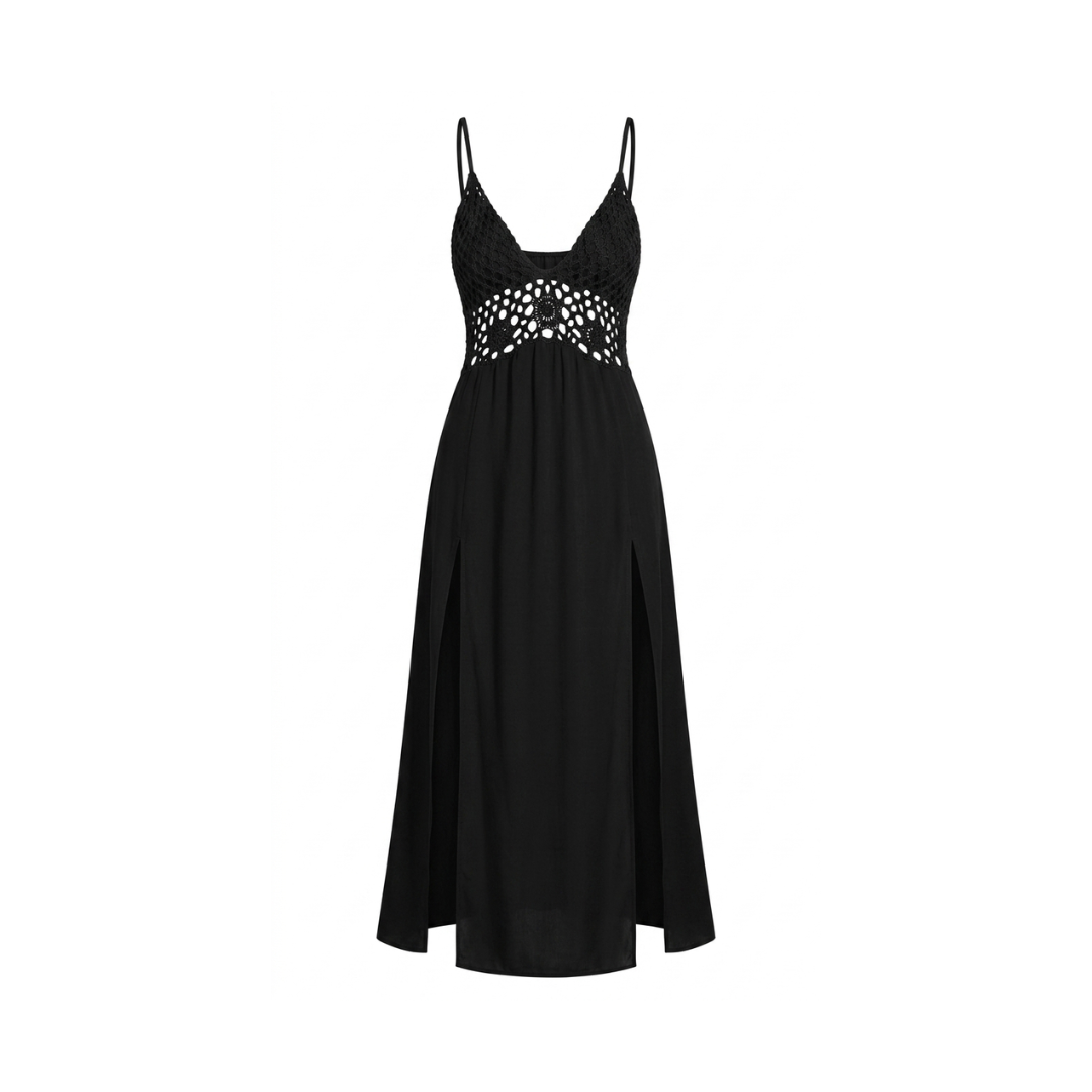 Crochet-Waist Maxi Beach Dress