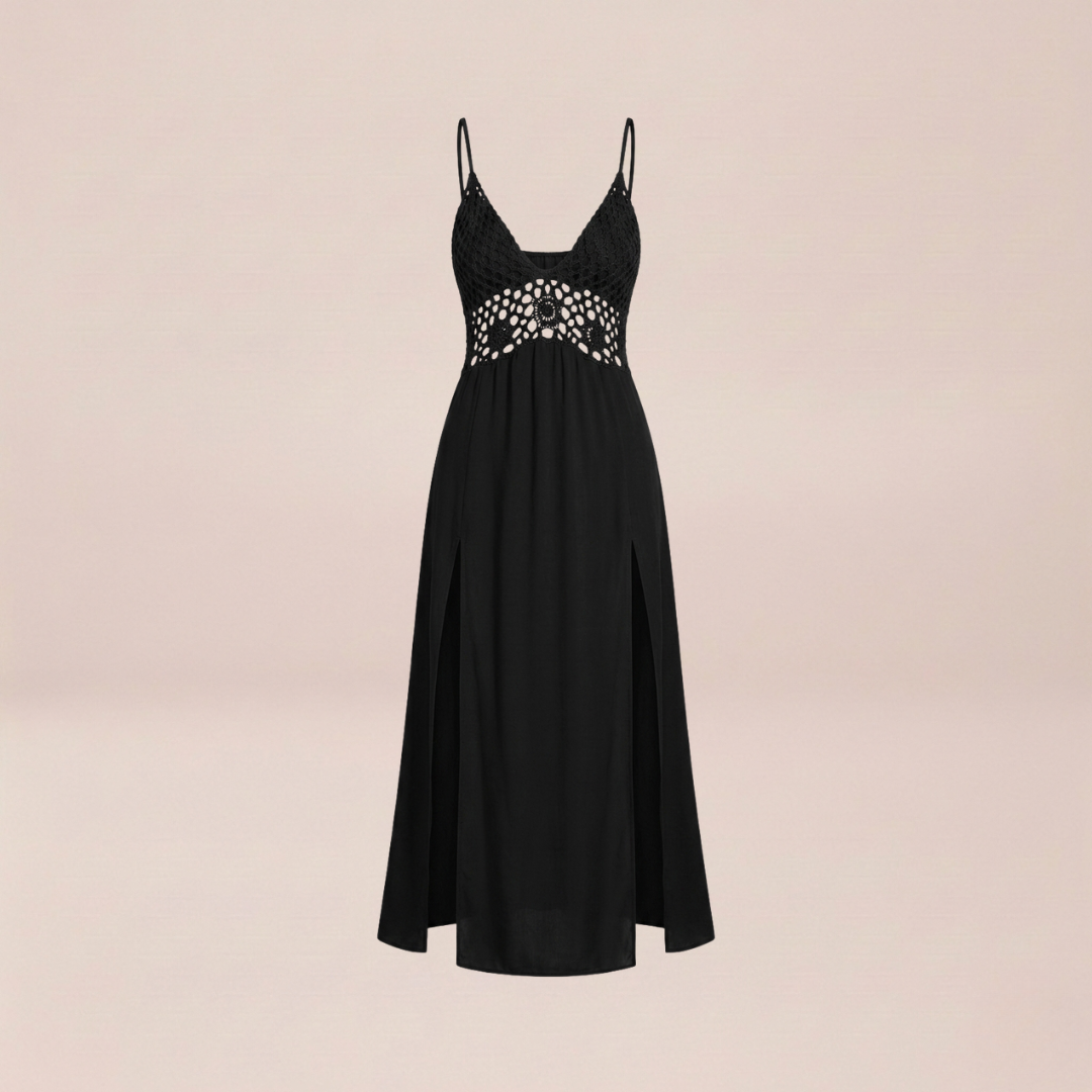 Crochet-Waist Maxi Beach Dress