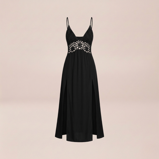 Crochet-Waist Maxi Beach Dress