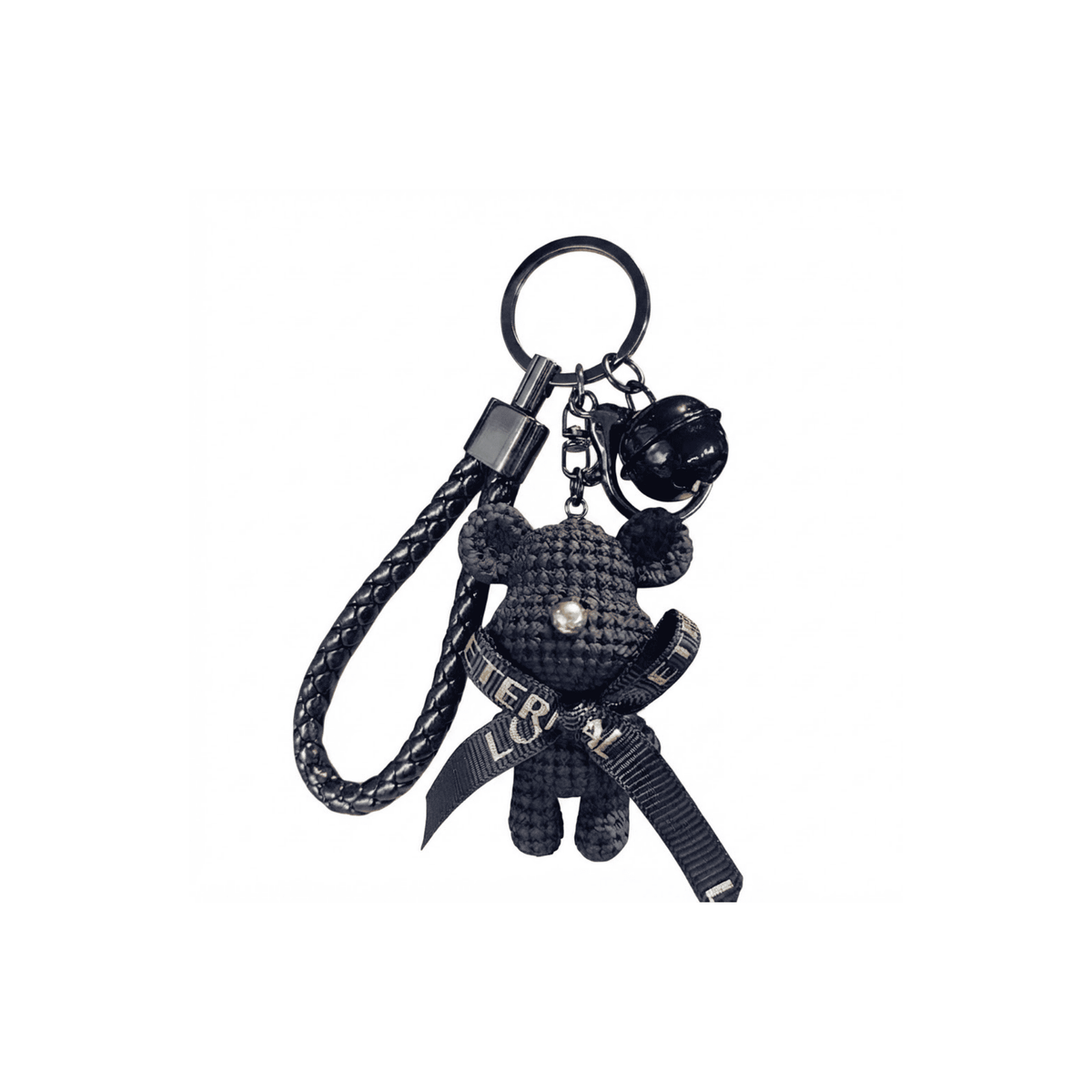 The Crocheted Bear Ribbon Keychain