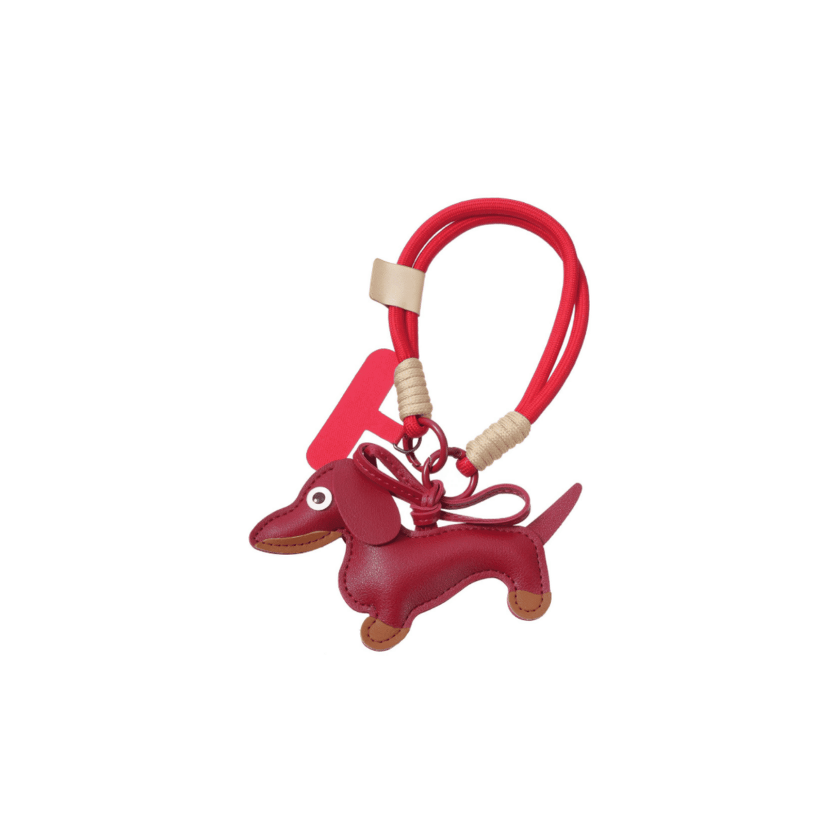 Otto Dachshund Leather Keychain