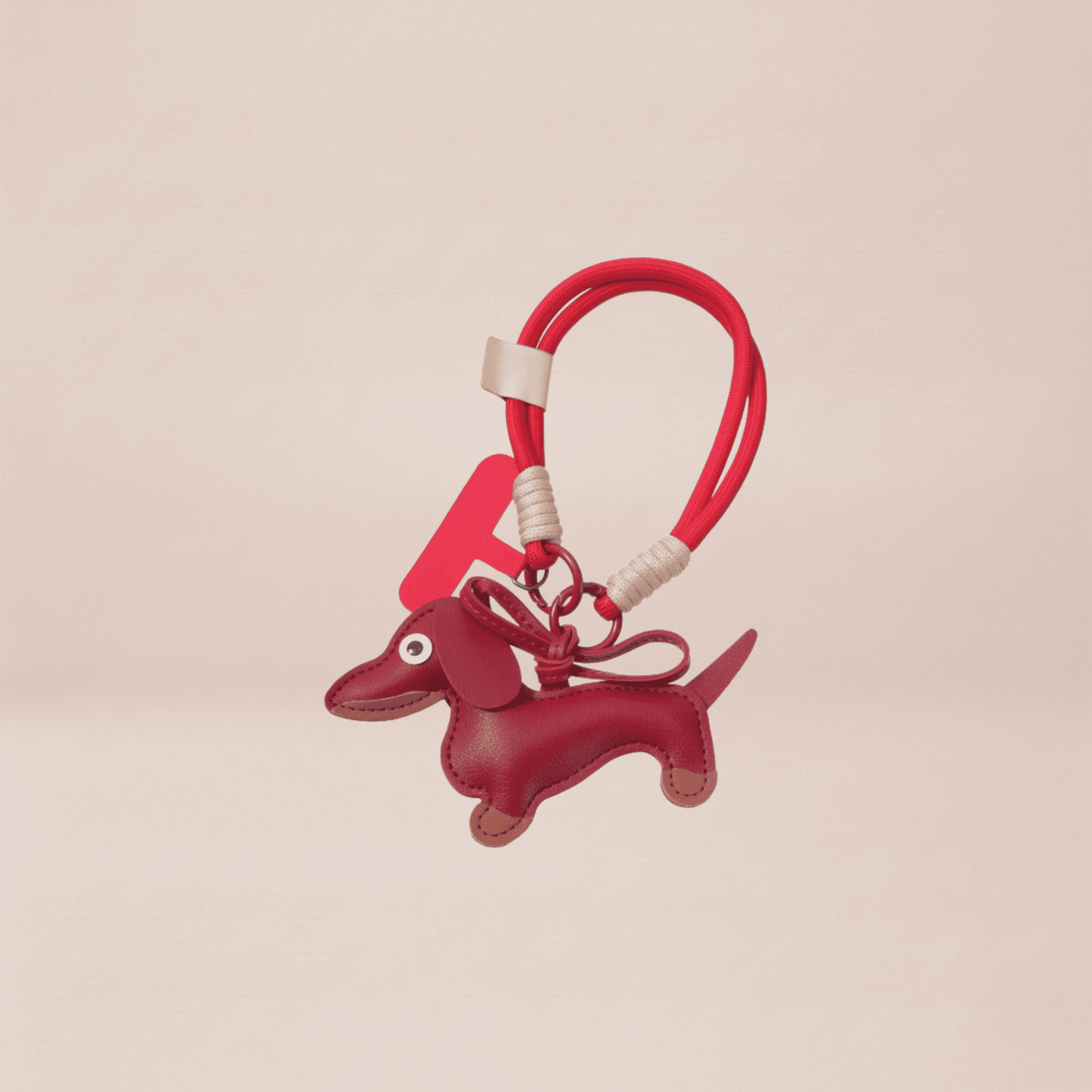 Otto Dachshund Leather Keychain