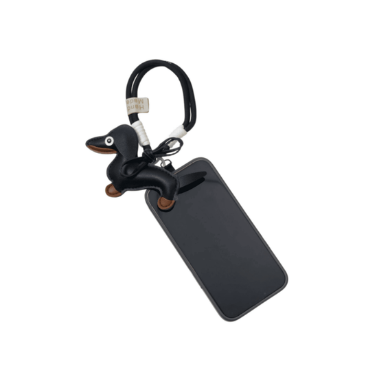 Otto Dachshund Leather Keychain