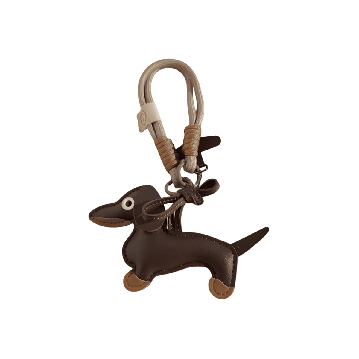 Otto Dachshund Leather Keychain