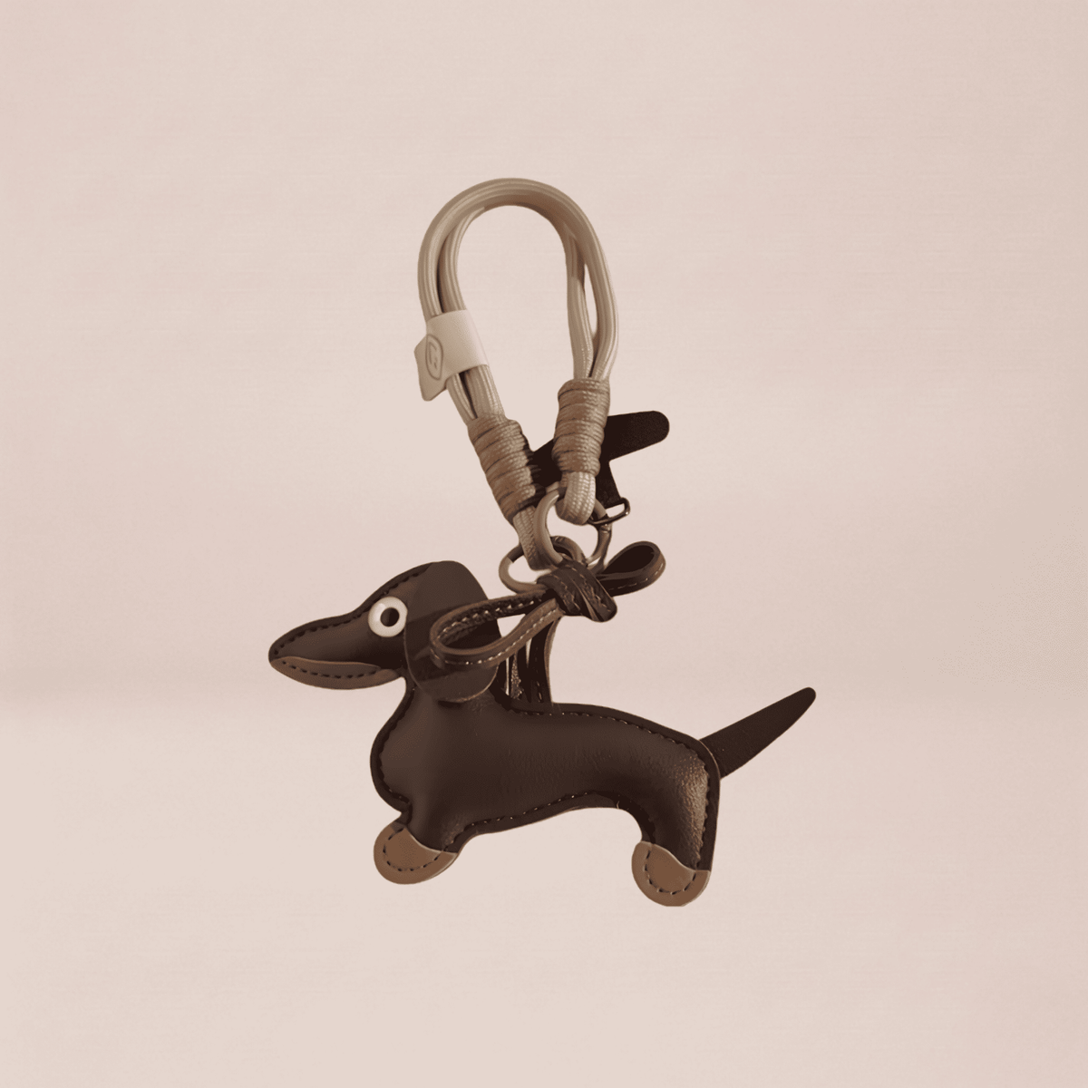 Otto Dachshund Leather Keychain