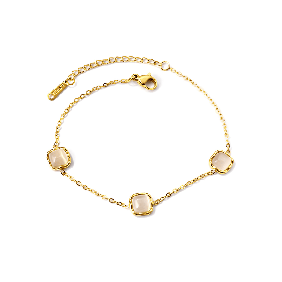 Bezel-Set Gemstone Station Bracelet