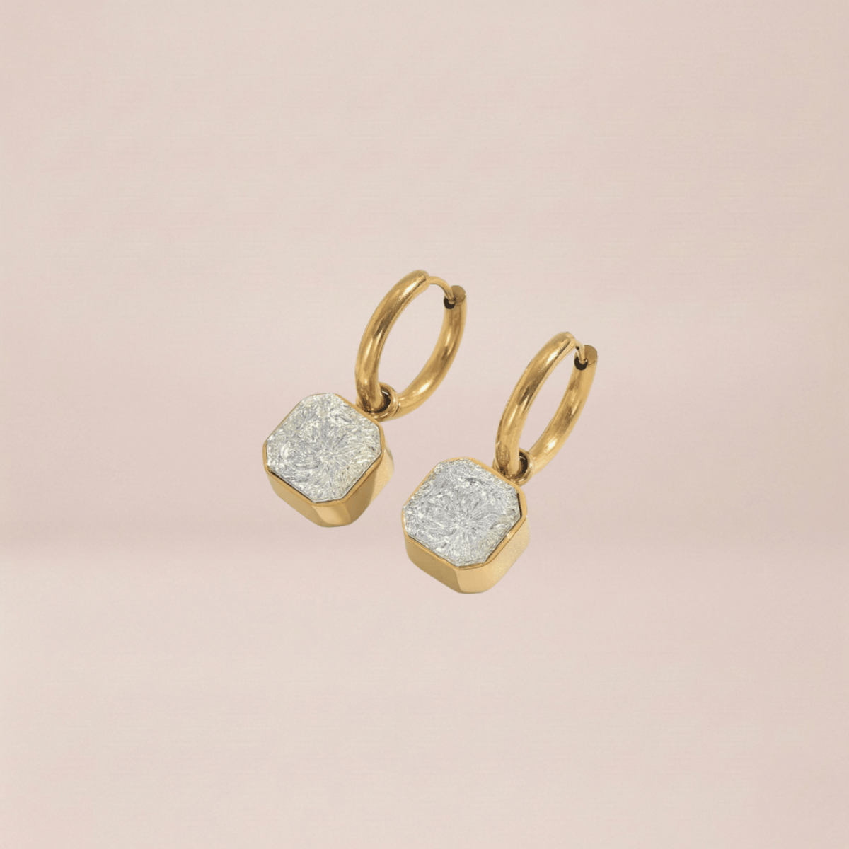 Geode Charm Hoop Earrings