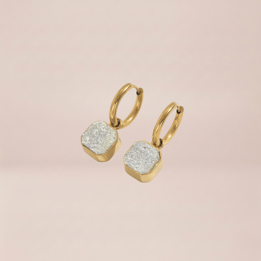 Geode Charm Hoop Earrings