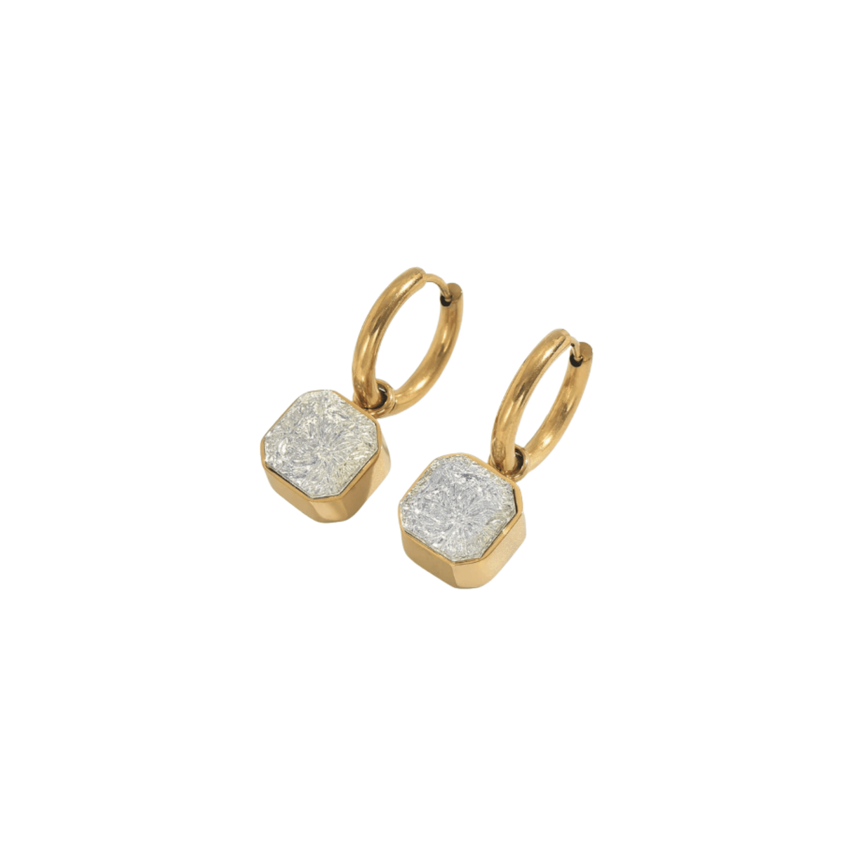 Geode Charm Hoop Earrings