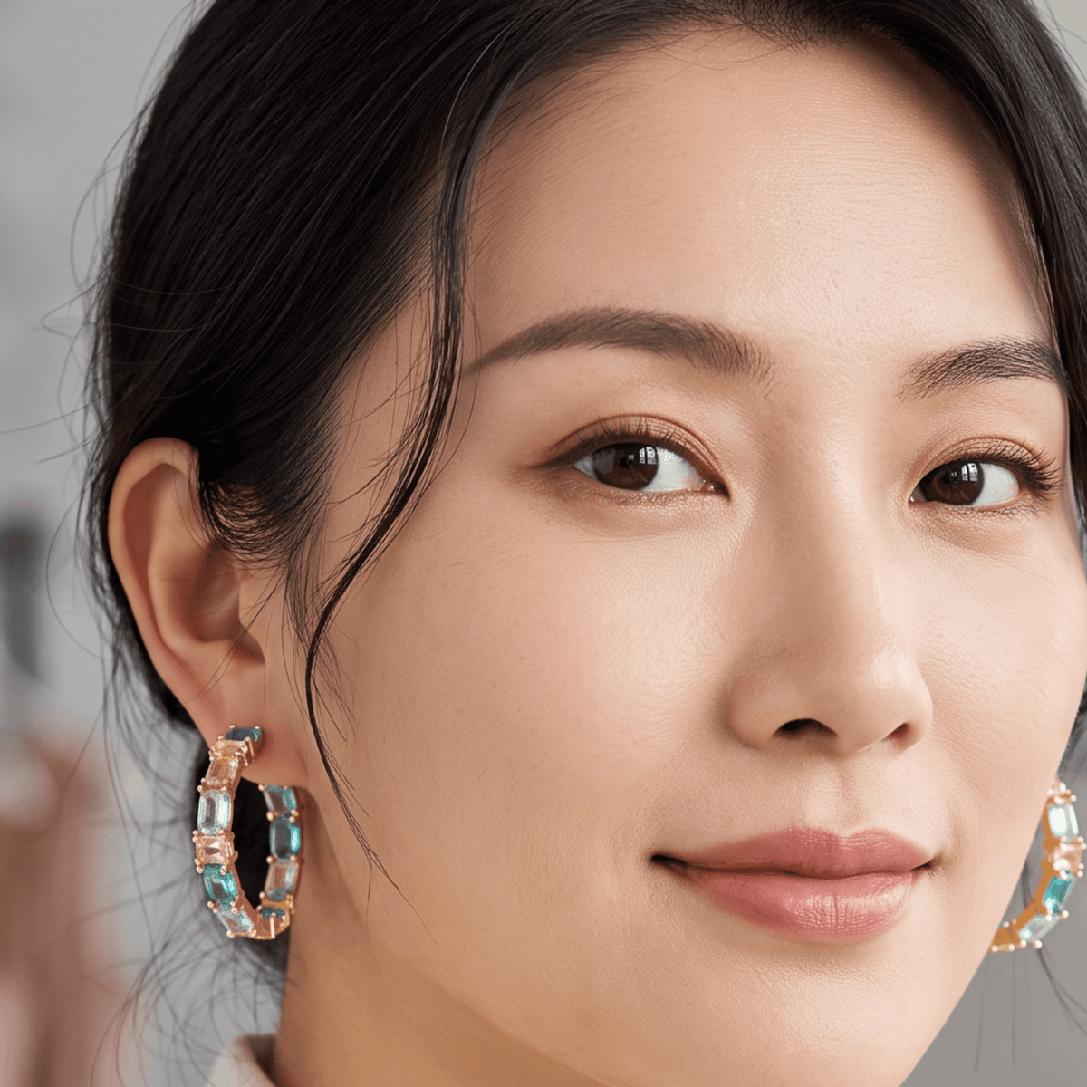 Rainbow Pastel Hoop Earrings