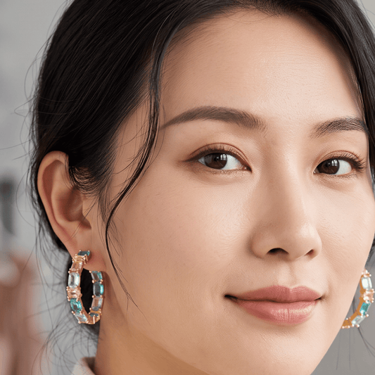 Rainbow Pastel Hoop Earrings