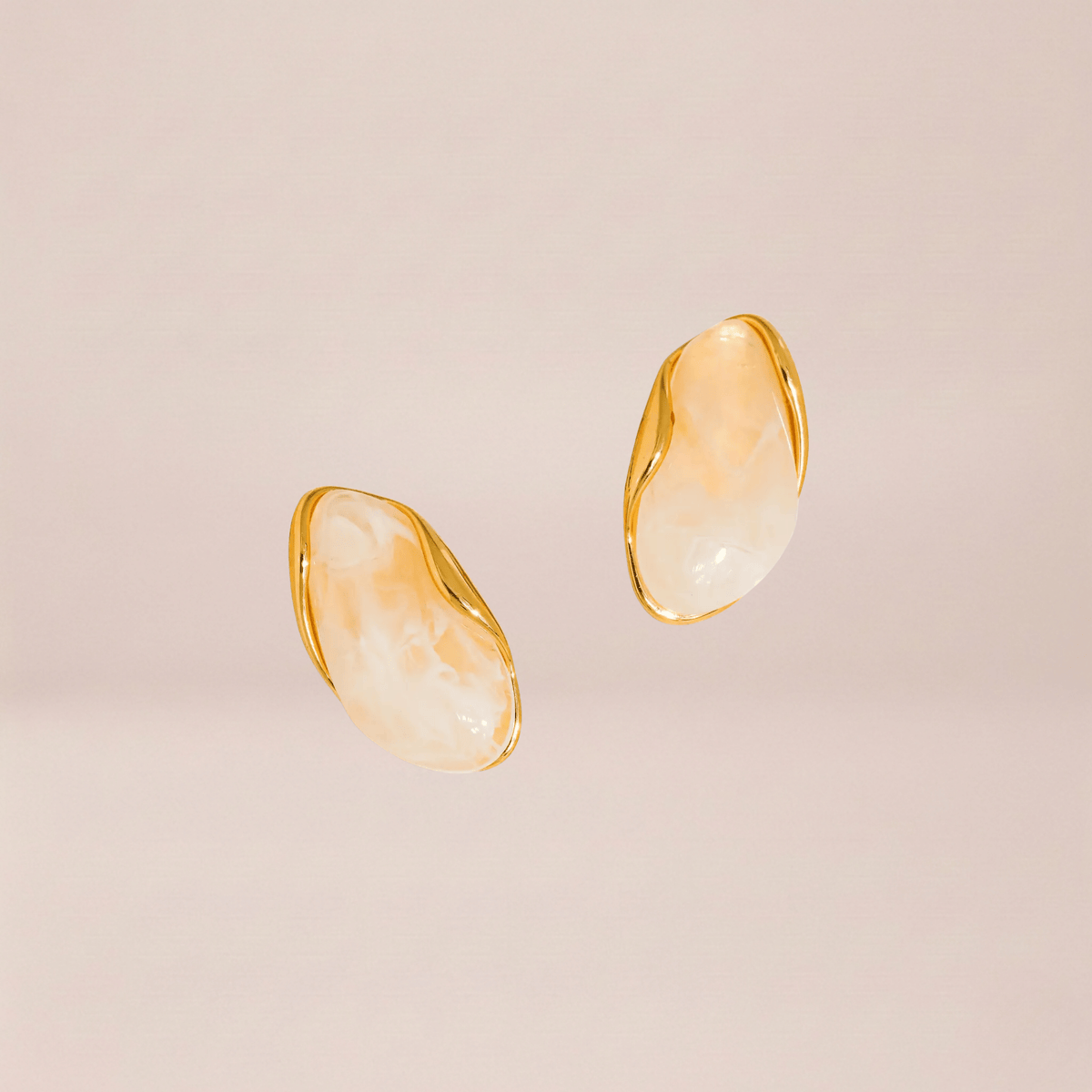 Sculpted Marble Resin Statement Earrings