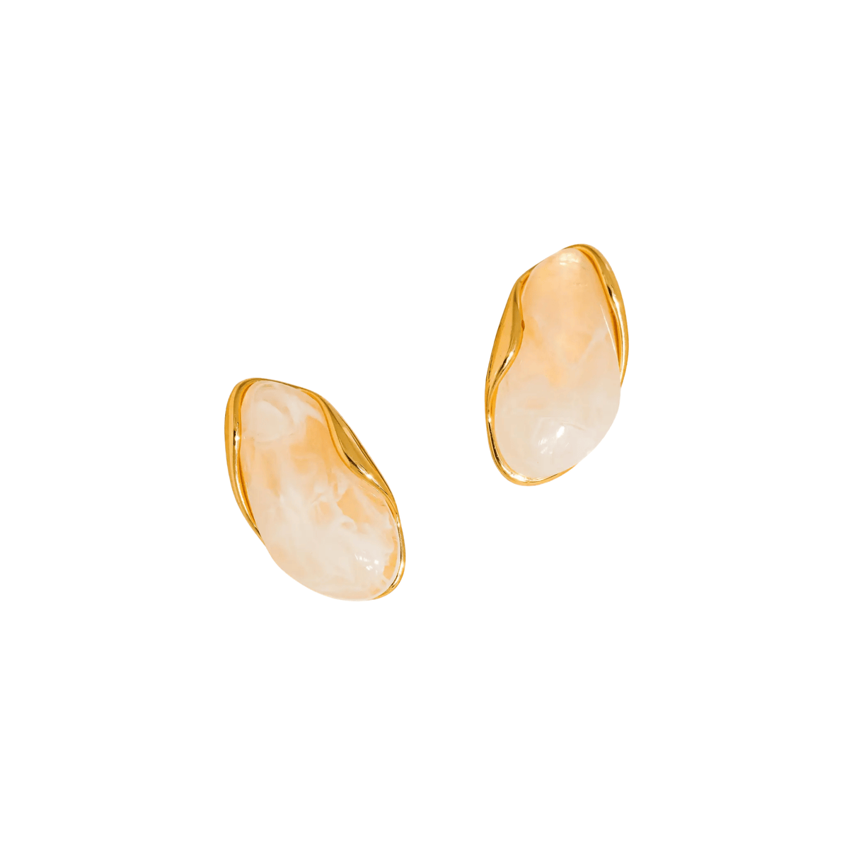 Sculpted Marble Resin Statement Earrings