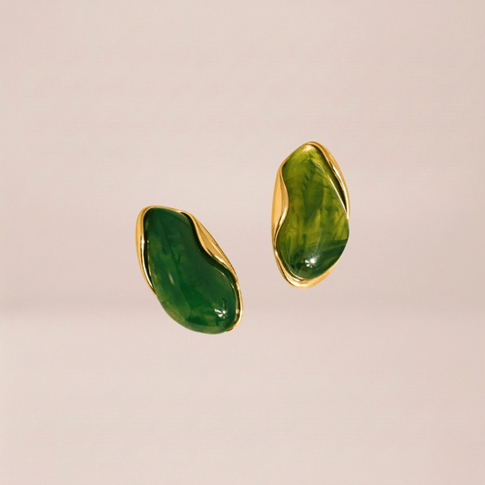 Sculpted Marble Resin Statement Earrings