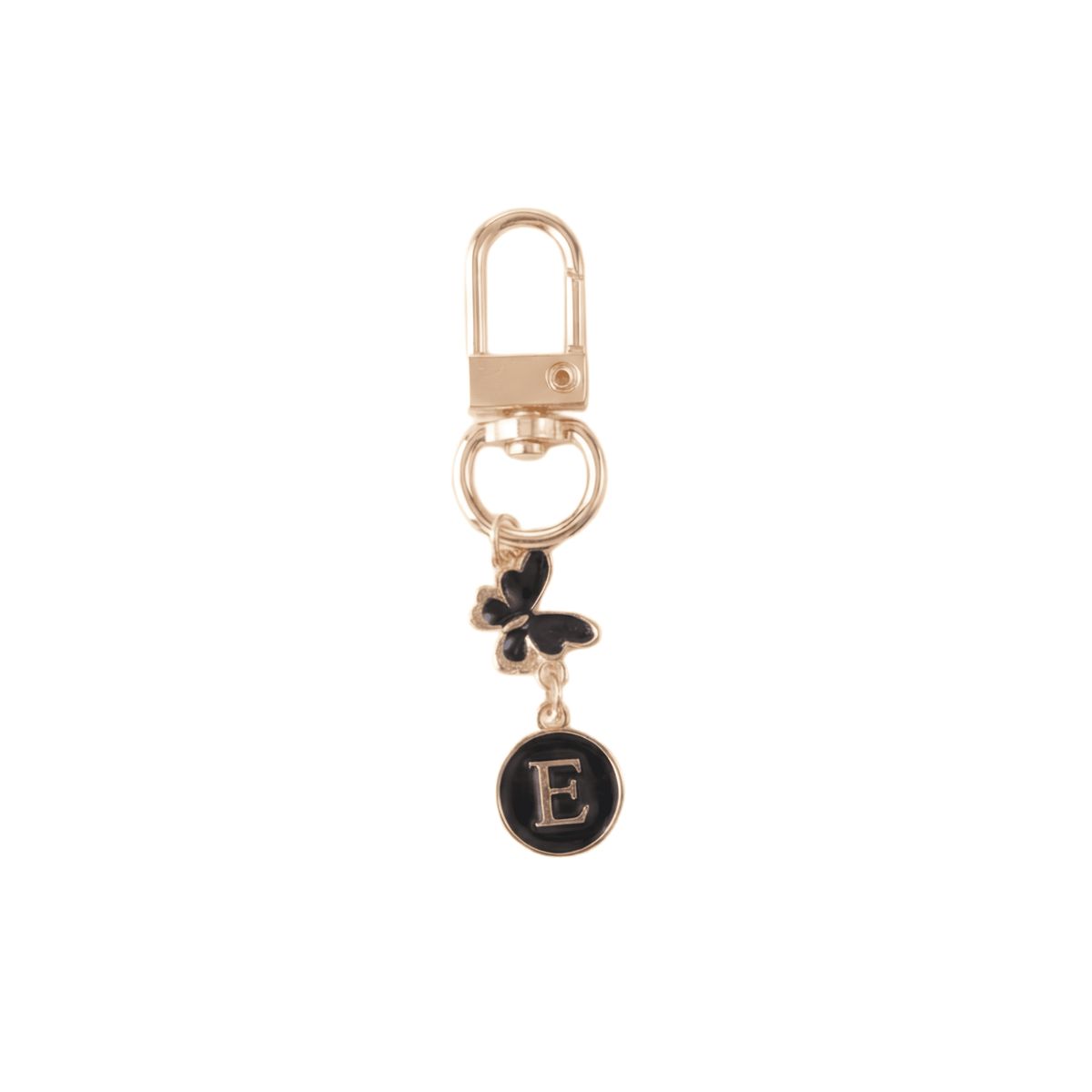 Noir Butterfly Monogram Keychain