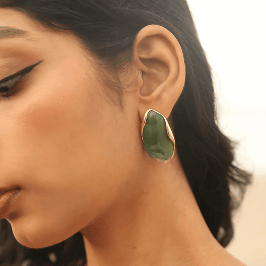 Sculpted Marble Resin Statement Earrings