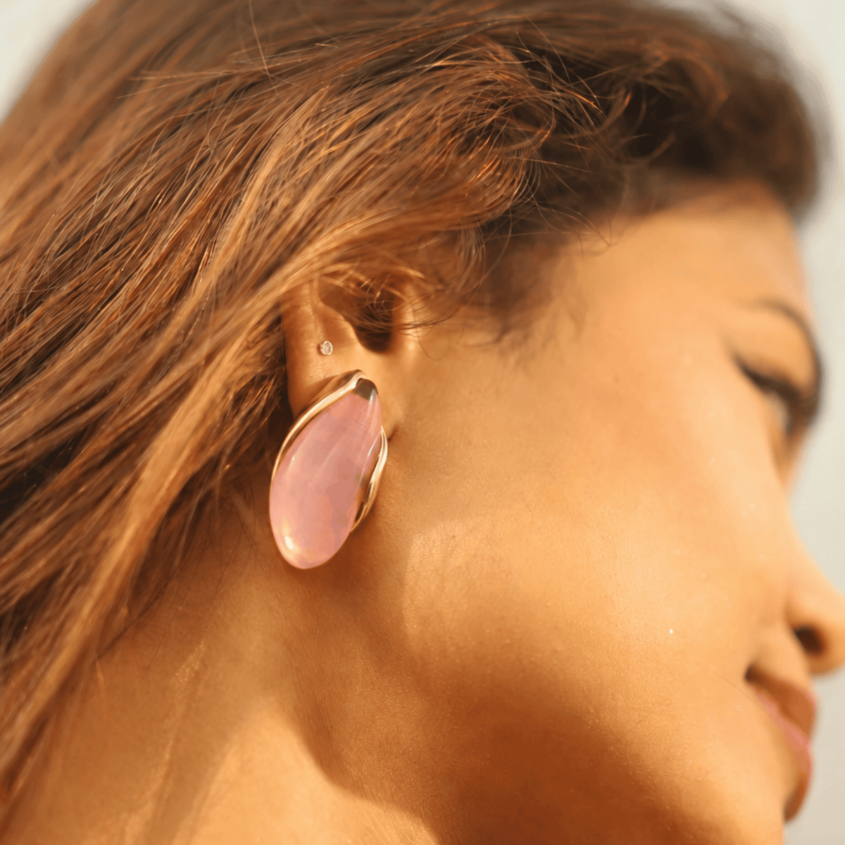 Sculpted Marble Resin Statement Earrings