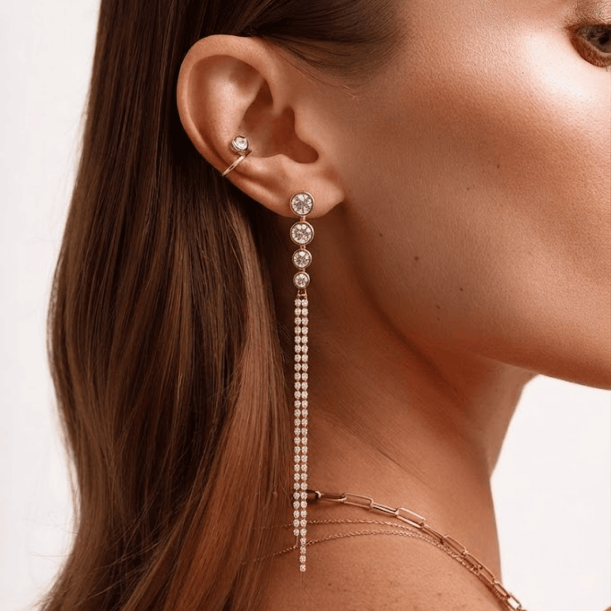 Cascading Crystal Linear Earrings