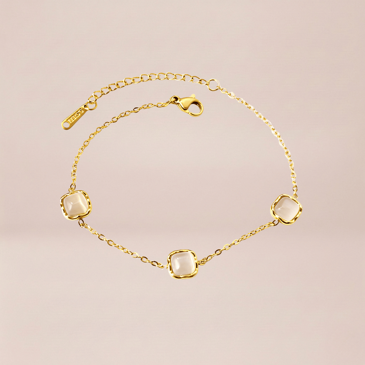 Bezel-Set Gemstone Station Bracelet