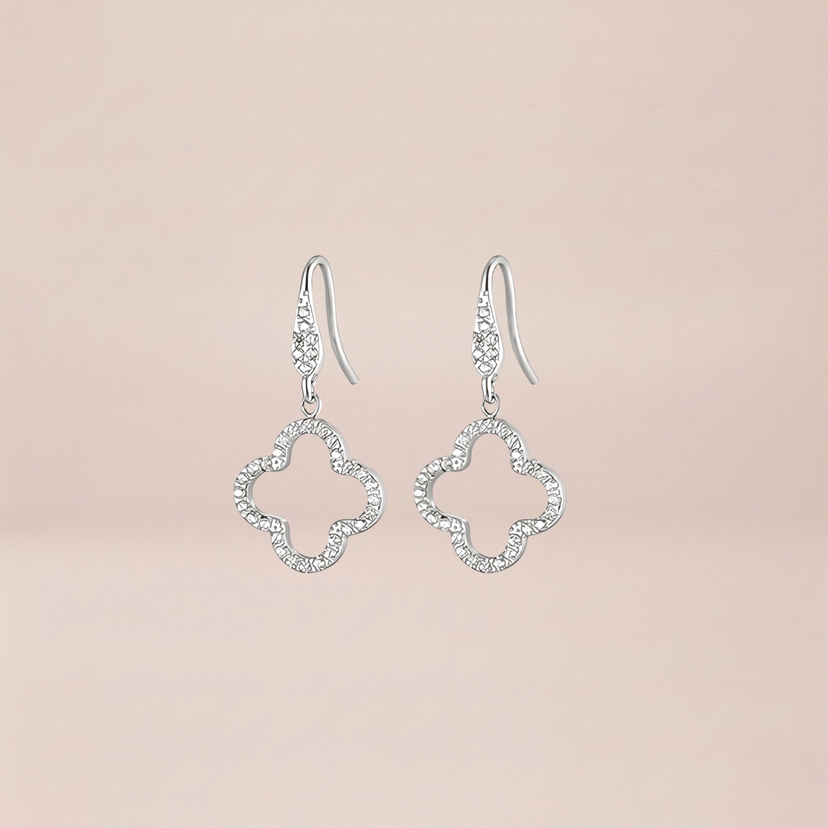 Pavé Clover Drop Earrings